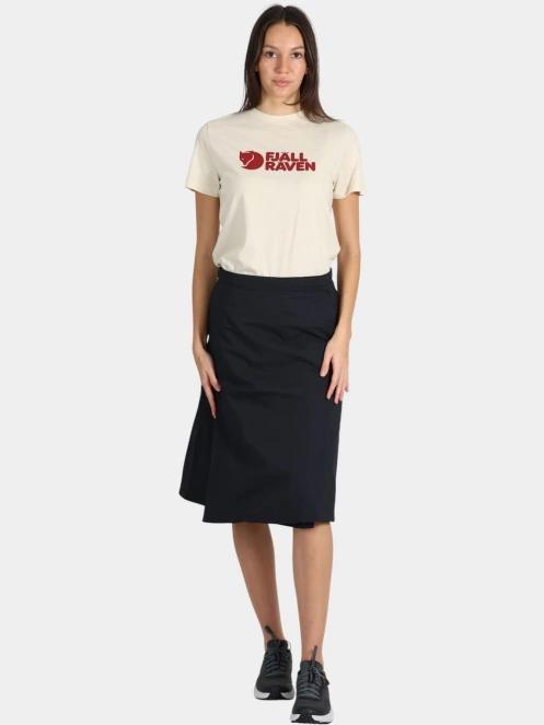 Fjallraven Fjällräven Logo Tee W női rövid ujjú póló homok színben 5