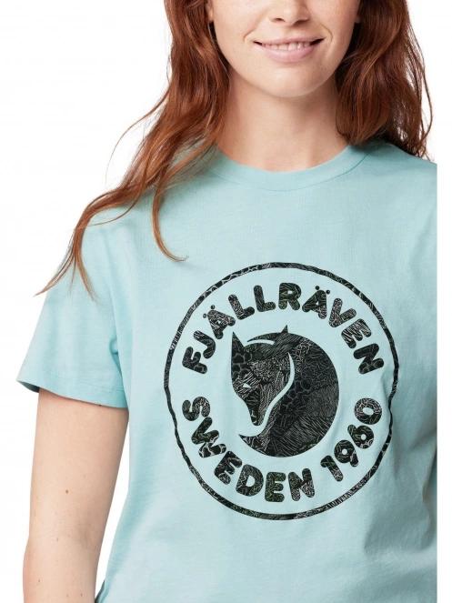 Fjallraven Kanken Art Logo Tee W női rövid ujjú póló világoskék színben 4