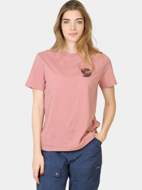 Fjallraven Fox Boxy Logo Tee W női rövid ujjú póló rózsaszín színben 2