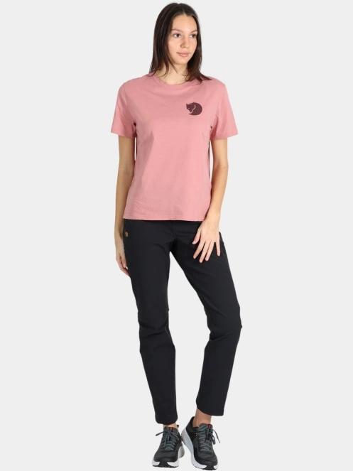 Fjallraven Fox Boxy Logo Tee W női rövid ujjú póló rózsaszín színben 5