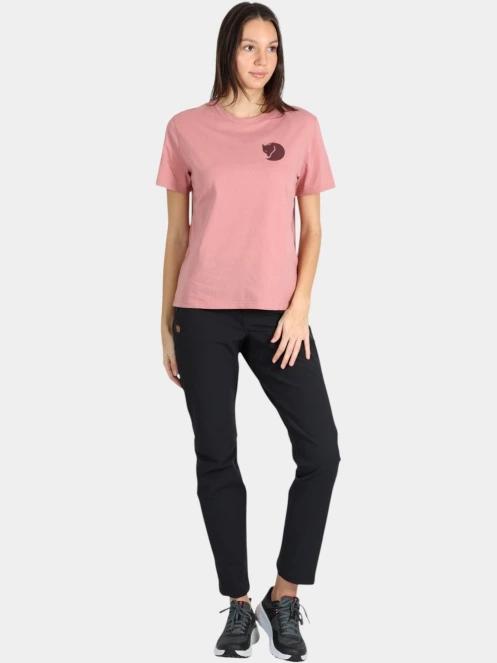 Fjallraven Fox Boxy Logo Tee W női rövid ujjú póló rózsaszín színben 5
