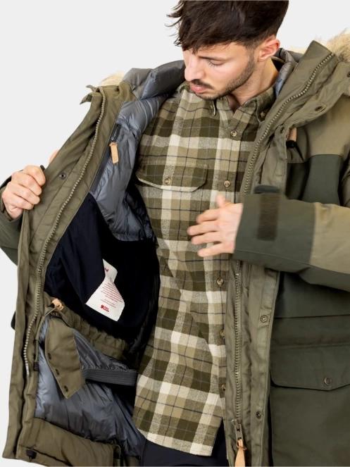 Fjallraven Polar Expedition Parka M férfi pehelykabát zöld színben 7