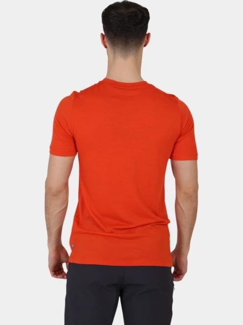 Fjallraven Abisko Wool SS M férfi rövid ujjú sport póló narancssárga színben 4
