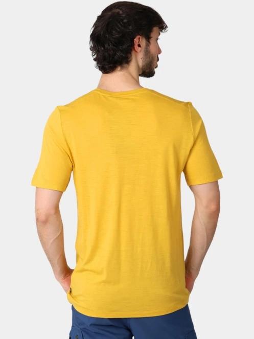 Fjallraven Abisko Wool SS M férfi rövid ujjú sport póló sárga színben 4