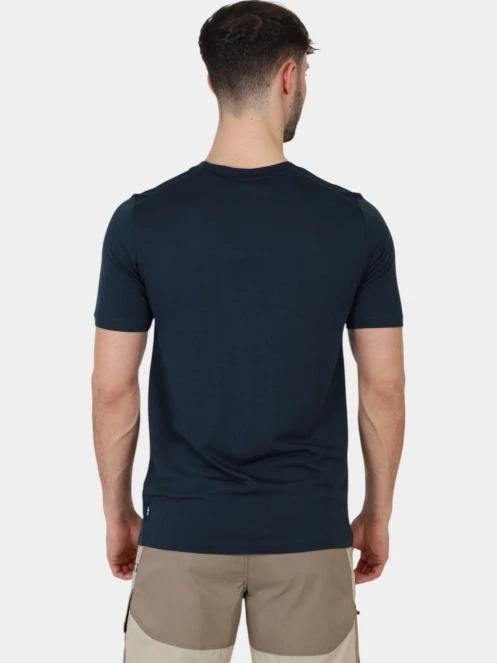 Fjallraven Abisko Wool SS M férfi rövid ujjú sport póló sötétkék színben 4