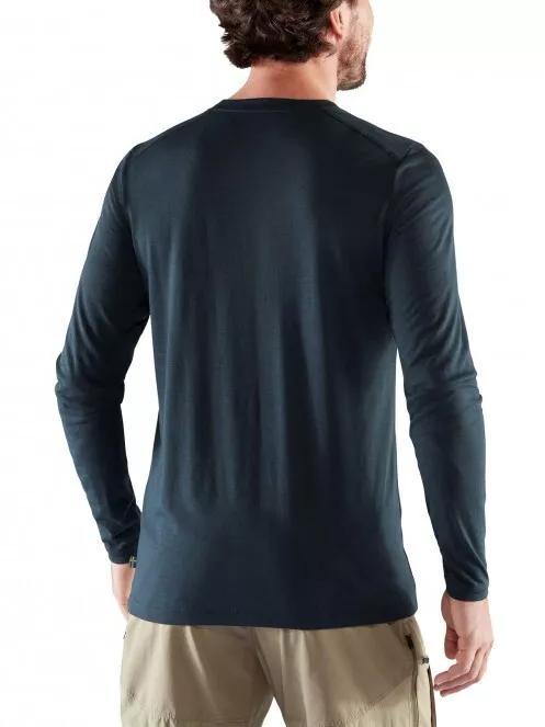 Fjallraven Abisko Wool LS M férfi hosszú ujjú sport póló sötétkék színben 3