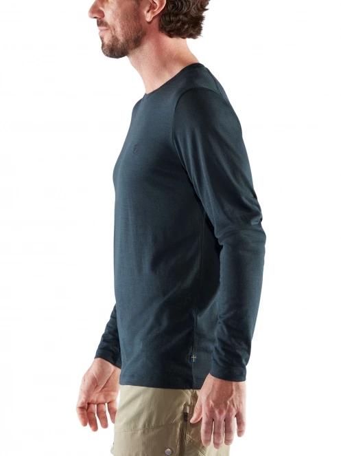Fjallraven Abisko Wool LS M férfi hosszú ujjú póló sötétkék színben 3