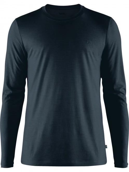 Fjallraven Abisko Wool LS M férfi hosszú ujjú póló sötétkék színben 5