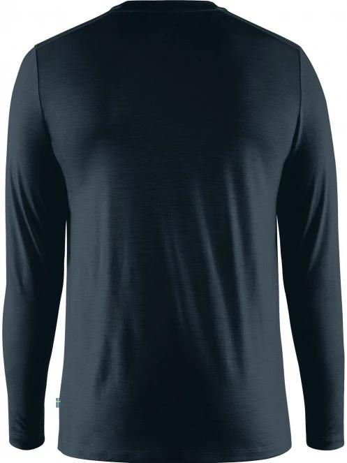 Fjallraven Abisko Wool LS M férfi hosszú ujjú póló sötétkék színben 6