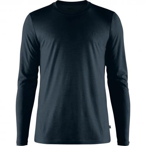 Fjallraven Abisko Wool LS M férfi hosszú ujjú póló sötétkék színben 4