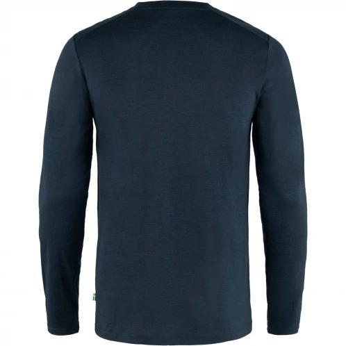 Fjallraven Abisko Wool LS M férfi hosszú ujjú póló sötétkék színben 5