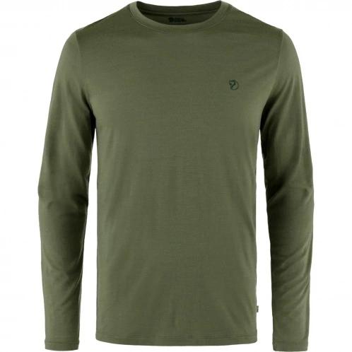 Fjallraven Abisko Wool LS M férfi hosszú ujjú póló zöld színben 2