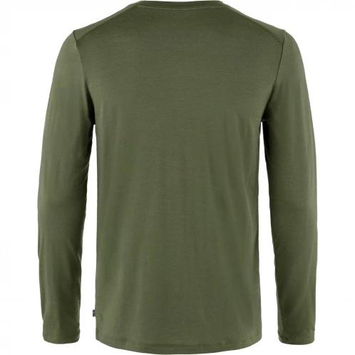 Fjallraven Abisko Wool LS M férfi hosszú ujjú póló zöld színben 3