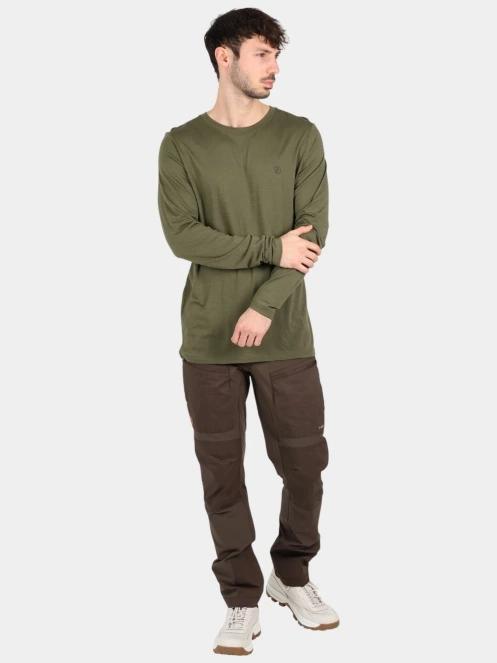 Fjallraven Abisko Wool LS M férfi hosszú ujjú póló zöld színben 5