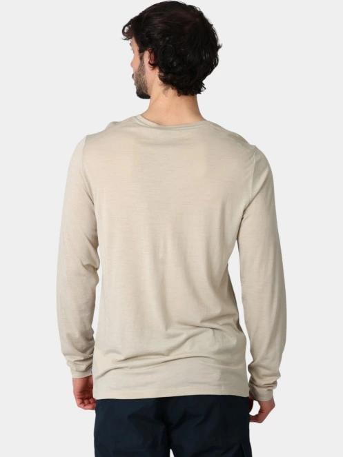 Fjallraven Abisko Wool LS M férfi hosszú ujjú sport póló homok színben 4