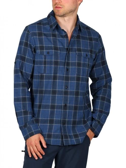 Fjallraven Övik Travel Shirt LS M férfi hosszú ujjú túraing sötétkék színben 2