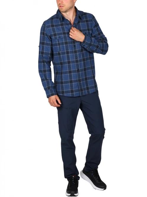 Fjallraven Övik Travel Shirt LS M férfi hosszú ujjú túraing sötétkék színben 5