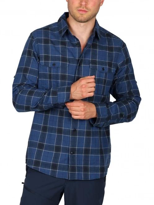 Fjallraven Övik Travel Shirt LS M férfi hosszú ujjú túraing sötétkék színben 6