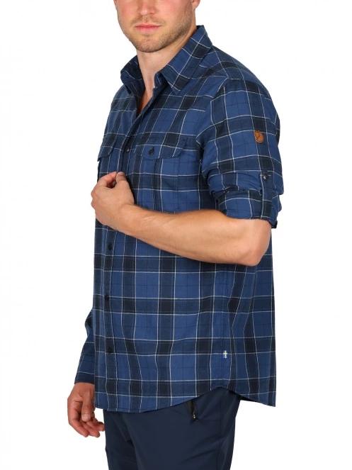 Fjallraven Övik Travel Shirt LS M férfi hosszú ujjú túraing sötétkék színben 7