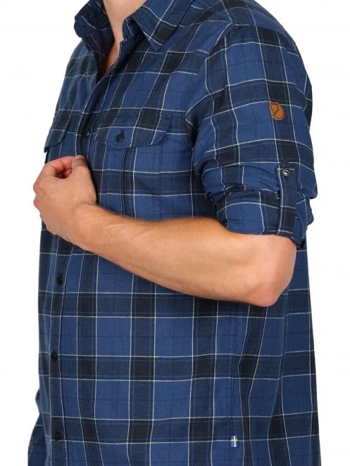 Fjallraven Övik Travel Shirt LS M férfi hosszú ujjú túraing sötétkék színben 8