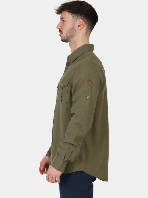 Fjallraven Övik Travel Shirt LS M férfi hosszú ujjú ing zöld színben 3