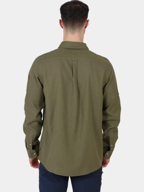 Fjallraven Övik Travel Shirt LS M férfi hosszú ujjú ing zöld színben 4