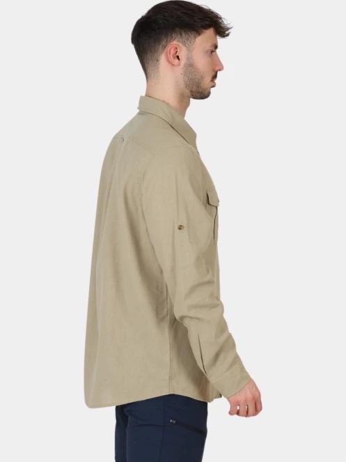 Fjallraven Övik Travel Shirt LS M férfi hosszú ujjú ing homok színben 5