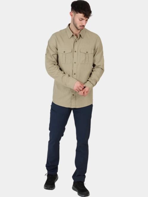 Fjallraven Övik Travel Shirt LS M férfi hosszú ujjú ing homok színben 6