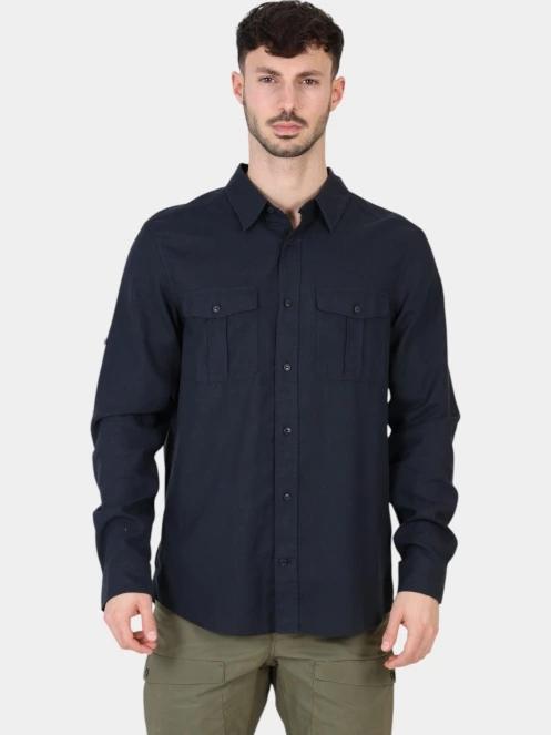 Fjallraven Övik Travel Shirt LS M férfi hosszú ujjú ing sötétkék színben 2