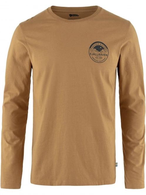 Fjallraven Forever Nature Badge LS M férfi hosszú ujjú póló barna színben 2