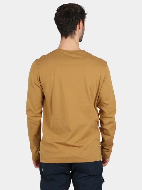 Fjallraven Forever Nature Badge LS M férfi hosszú ujjú póló barna színben 4