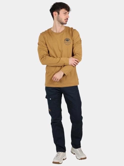 Fjallraven Forever Nature Badge LS M férfi hosszú ujjú póló barna színben 5