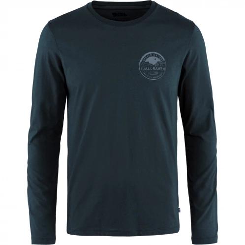Fjallraven Forever Nature Badge LS M férfi hosszú ujjú póló sötétkék színben 2