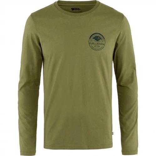 Fjallraven Forever Nature Badge LS M férfi hosszú ujjú póló zöld színben 2
