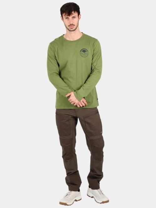 Fjallraven Forever Nature Badge LS M férfi hosszú ujjú póló zöld színben 5