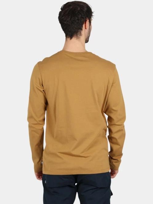 Fjallraven Forever Nature Badge LS M férfi hosszú ujjú póló barna színben 4