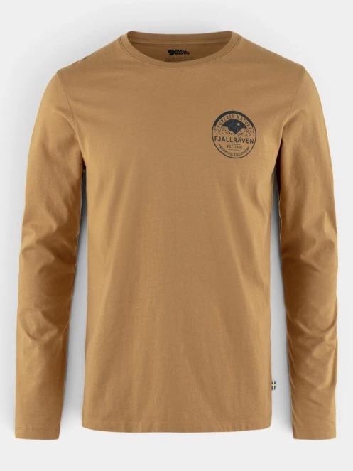 Fjallraven Forever Nature Badge LS M férfi hosszú ujjú póló barna színben 6
