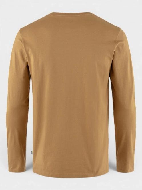 Fjallraven Forever Nature Badge LS M férfi hosszú ujjú póló barna színben 7