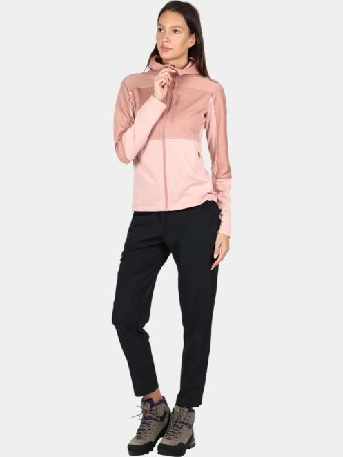 Fjallraven Abisko Trail Fleece W női kapucnis pulóver rózsaszín színben 5