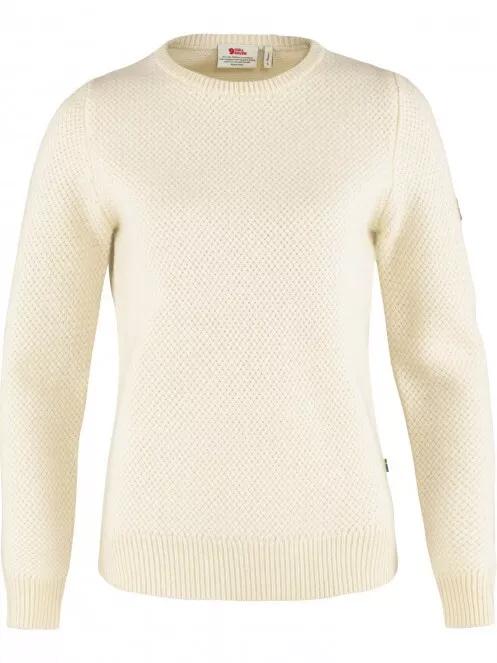 Fjallraven Övik Structure Sweater W női kötött pulóver fehér színben 2