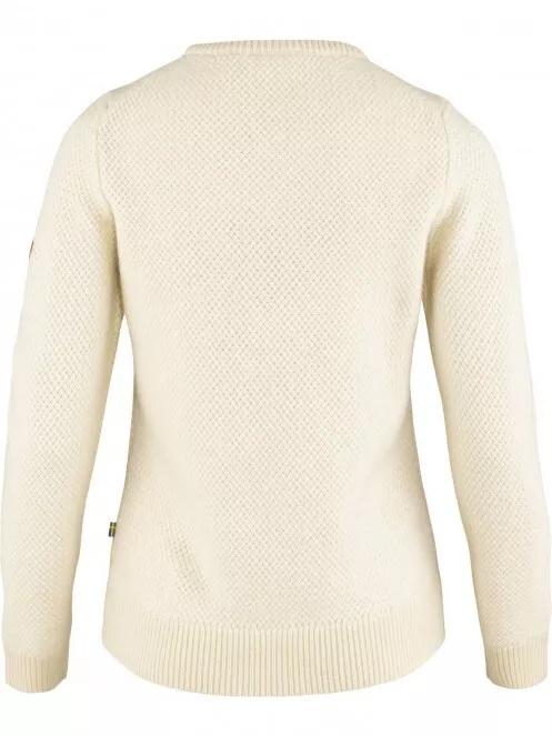 Fjallraven Övik Structure Sweater W női kötött pulóver fehér színben 3