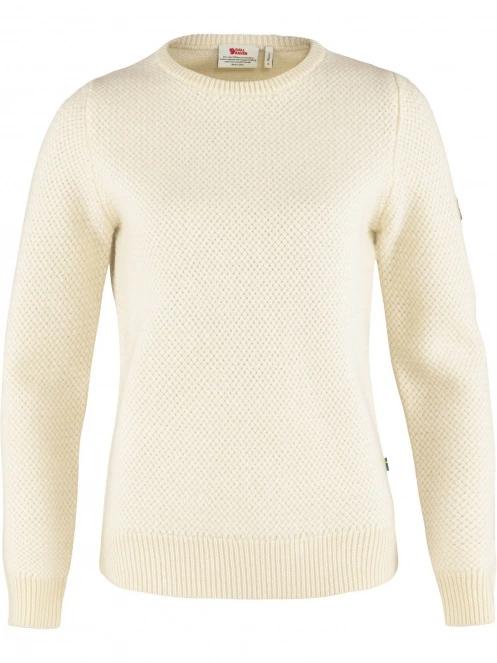 Fjallraven Övik Structure Sweater W női kötött pulóver fehér színben 2