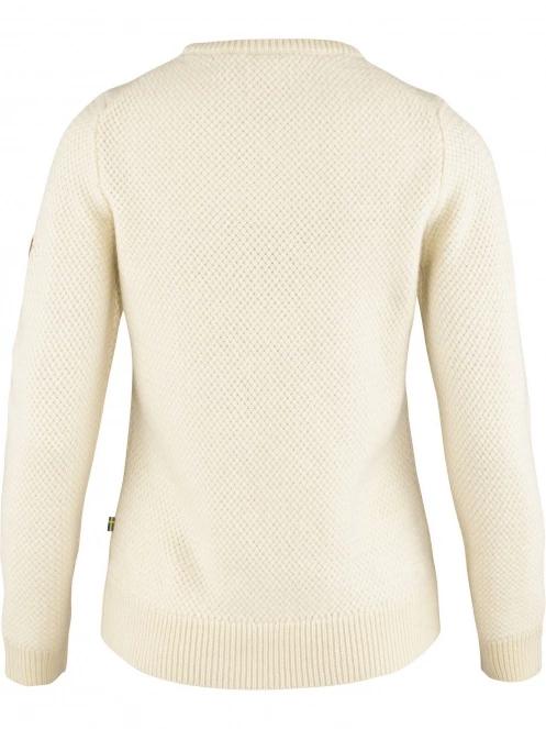Fjallraven Övik Structure Sweater W női kötött pulóver fehér színben 3