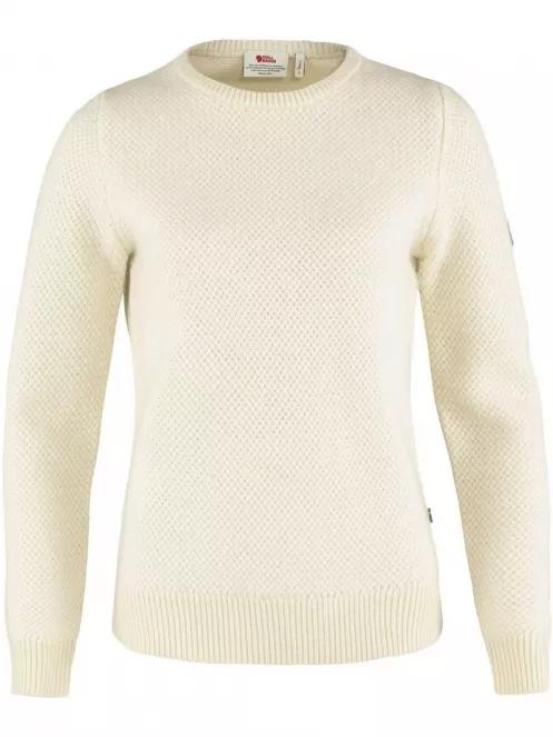 Fjallraven Övik Structure Sweater W női pulóver fehér színben 2