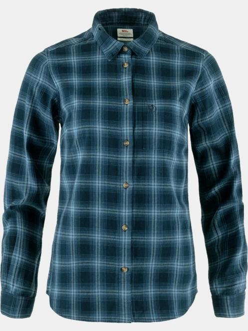 Fjallraven Övik Flannel Shirt W női hosszú ujjú ing kék színben 2