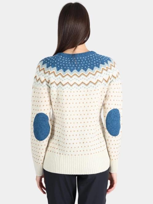 Fjallraven Övik Knit Sweater W női kötött pulóver homok színben 4