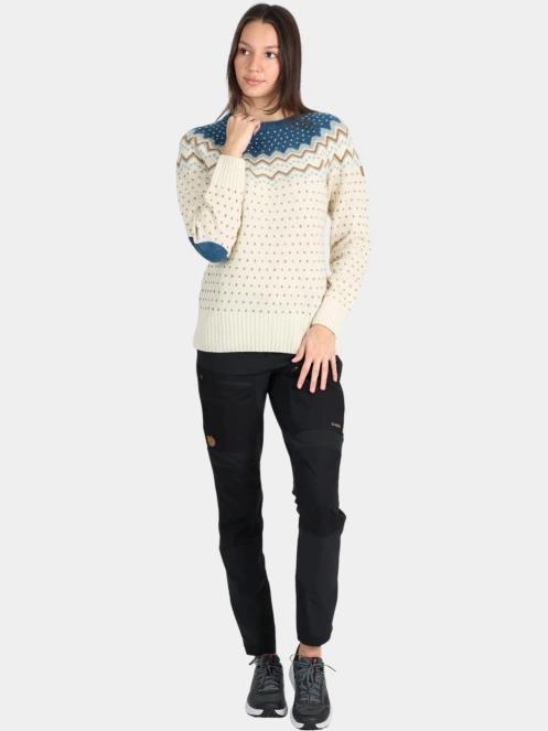 Fjallraven Övik Knit Sweater W női kötött pulóver homok színben 5