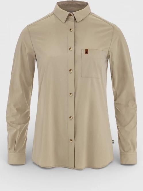 Fjallraven Övik Lite Shirt LS W női hosszú ujjú ing homok színben 2