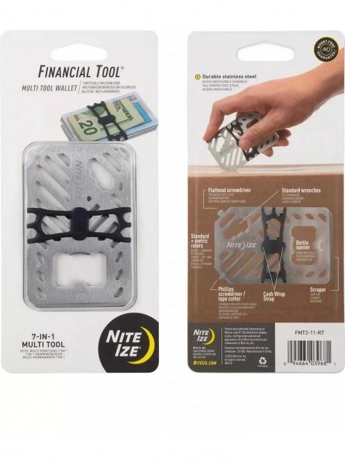 Niteize Financial Tool V.2 pénztárca multiszerszám férfi pénztárca multiszerszám szürke színben 2