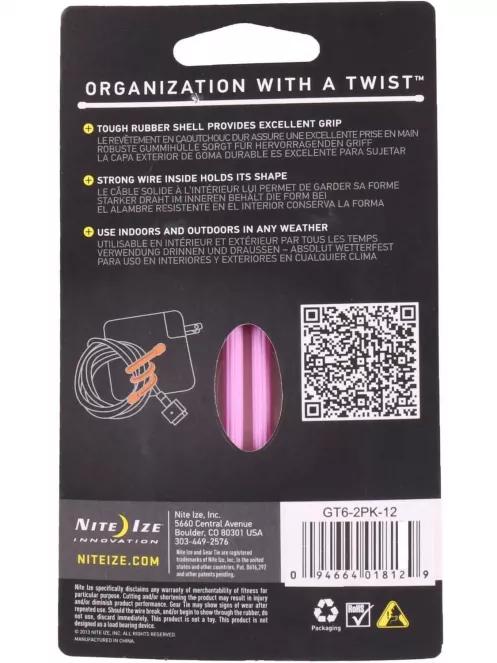 Niteize Gear Tie kötöző 2*15,24 cm kötöző rózsaszín színben 3